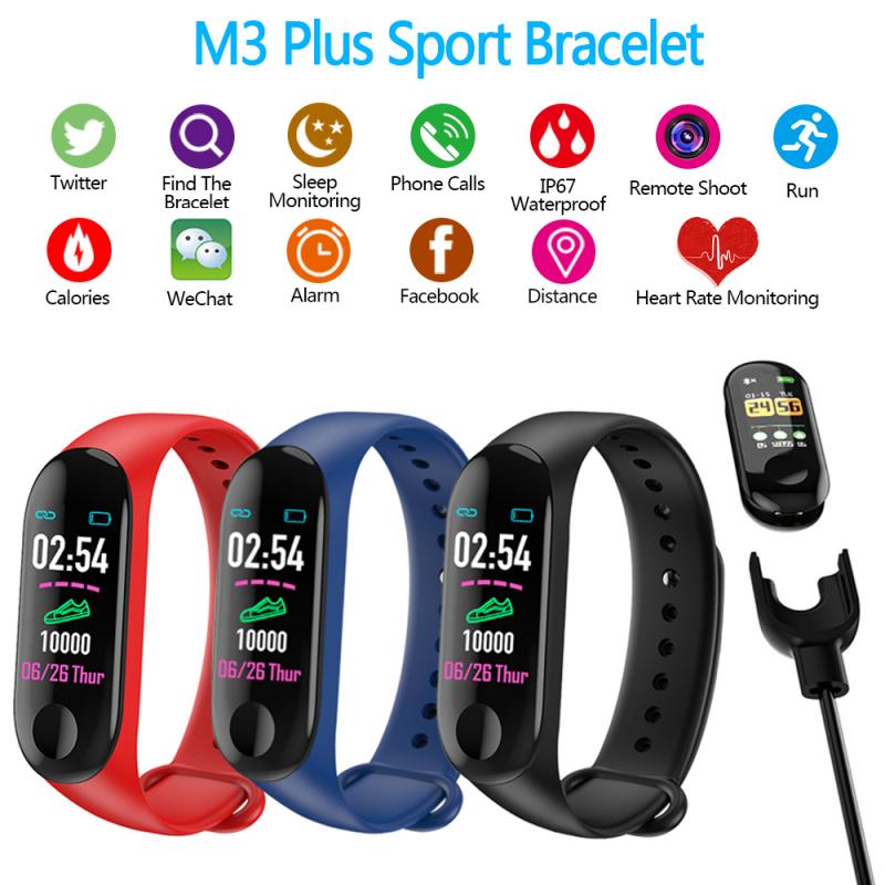 Smart Watch Fitness Sport bracciale Tracker cardiofrequenzimetro pedometri Smart Wristband Band Watch per Android IOS M3 Bluetooth