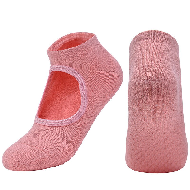 Kvinder anti fem fingre slip bandage sport yoga sokker dame ventilation sport pilates ballet sokker dansesok: Lyserød / Eur 35-40 us 4.5-8.5