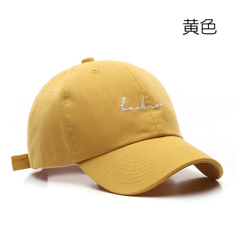 LINJW – casquette de Baseball pour hommes et femmes, chapeau avec lettres brodées, en coton, assorti, style Hip Hop, papa: YELLOW