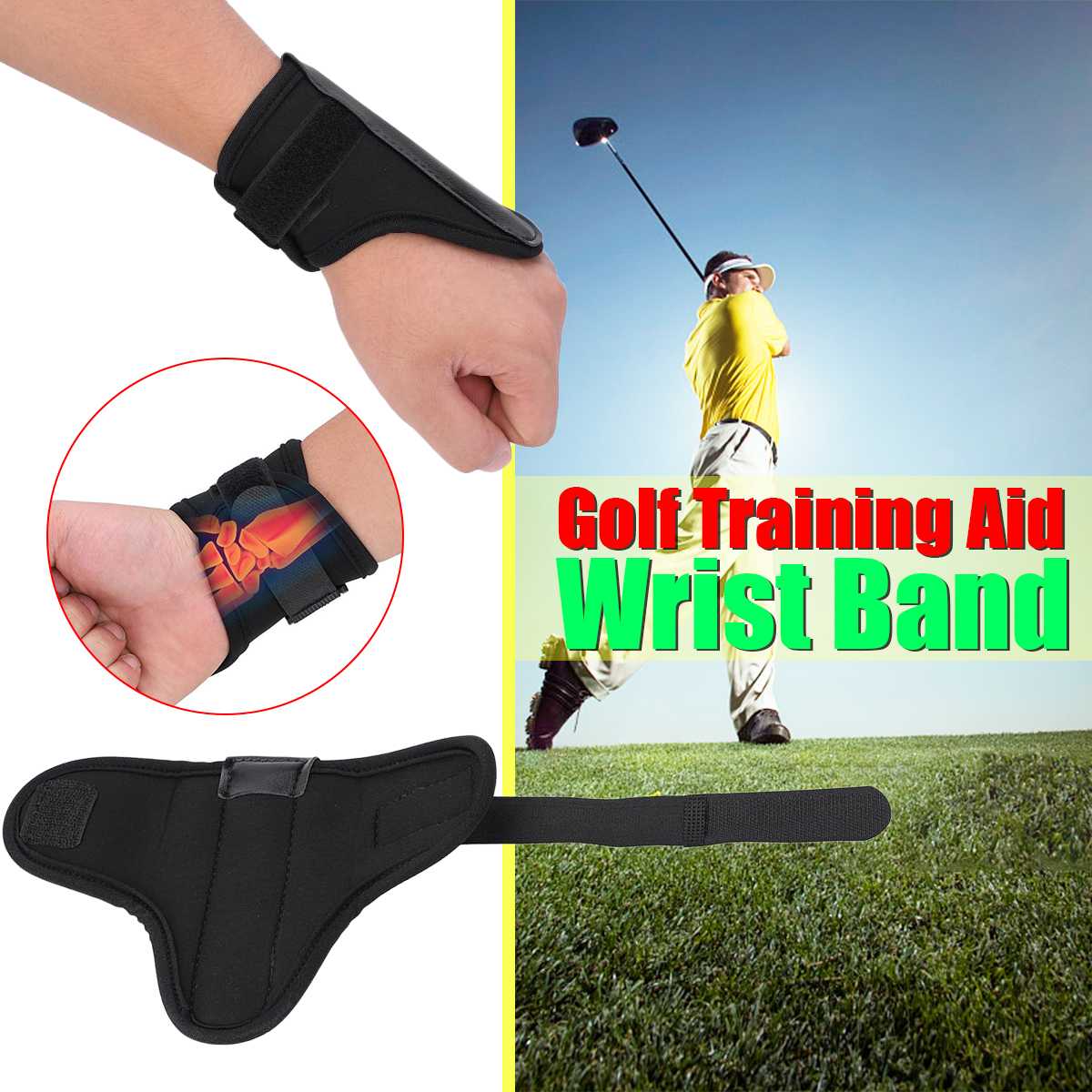 Golf Handgelenk Band Ausbildung Hilfe Schaukel Trainer führen Golfspieler Zug Fixateur Halfter Handgelenk Hosenträger Trainer Korrektor Golf Praxis Werkzeug