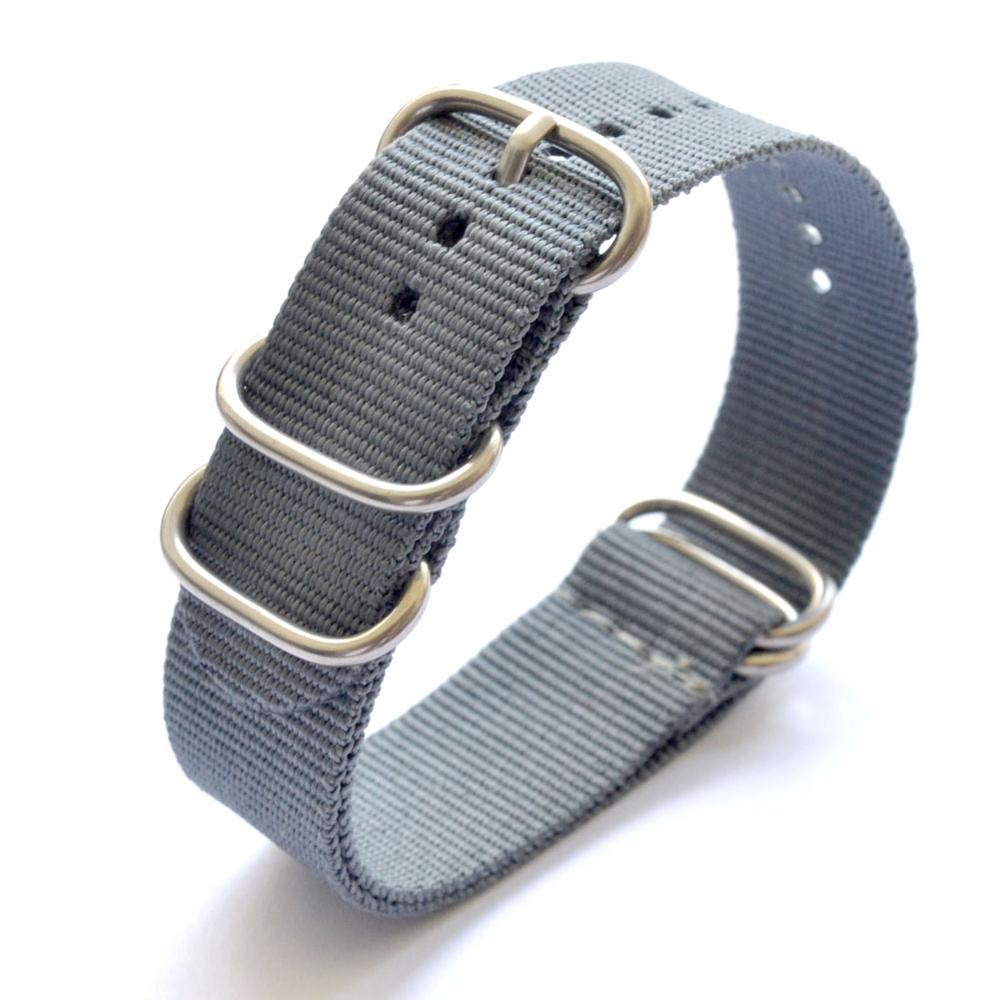 5 kleuren nato horlogeband nylon band zilveren ringgesp 18mm 20mm 24mm gestreepte vervangende band horloge accessoires: C4 / 22mm