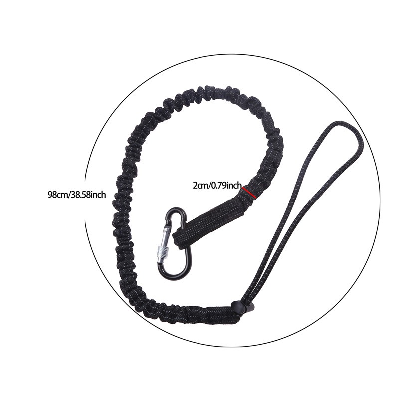 Cordón de herramienta de cuerda elástica de seguridad con mosquetón, trabajo de escalada, cuerda de seguridad anticaída, accesorios de escalada para trabajo aéreo