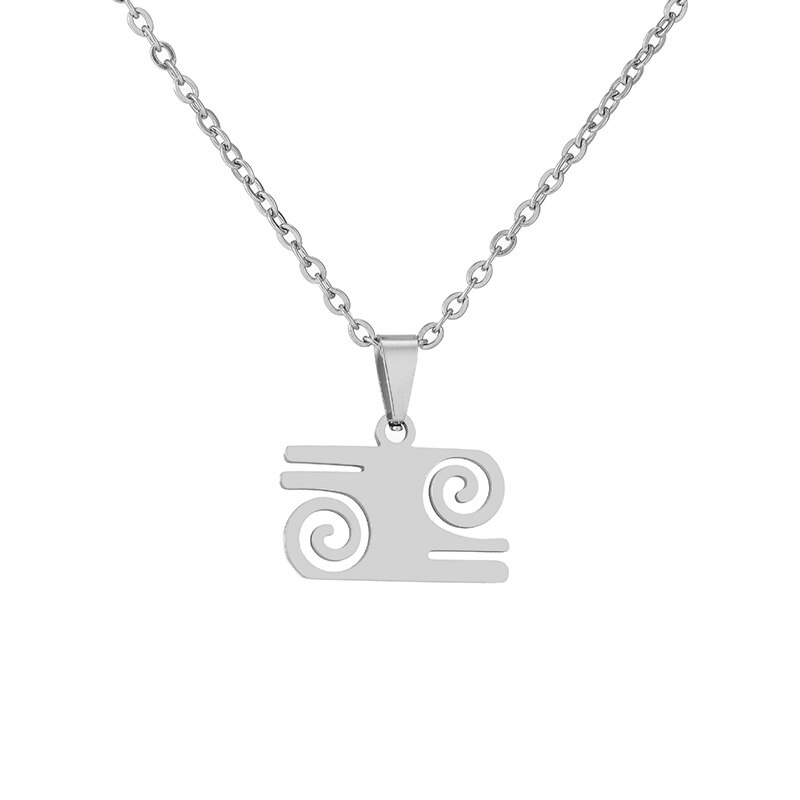 African Traditional Symbol Pendant Necklaces for Stainless Steel Gold/Steel Color Africa Adinkra Gye Nyame Ethnic Jewelry: Steel E / 50cm