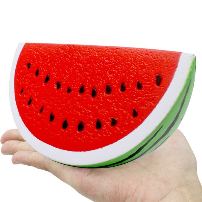 Jumbo Kawaii Big Watermelon Squishy Simulated Fruit Slow Rising Bread Scented Squeeze Toy Stress Relief for Kid Xmas: 18x9cm