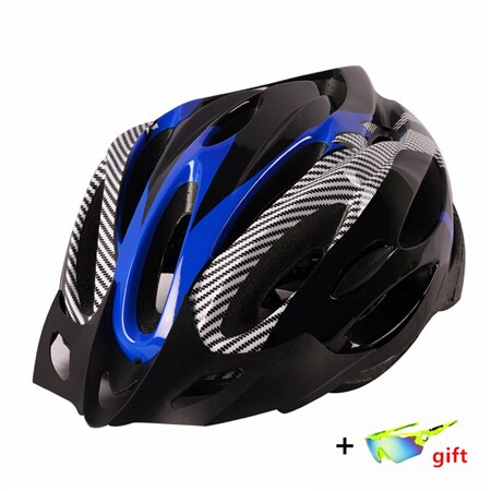 Lightweight Motorbike Helmet Road Bike Cycle Helmet Mens Women for Bike Riding Safety Adult Bicycle Helmet Bike MTB: black-blue