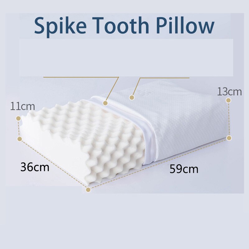 Natural-Latex Pillow Orthopedic Cervical Massage Bed Pillow Release Pressure Sleeping Pillows for Bedroom with Pillowcase: Spike Tooth Pillow