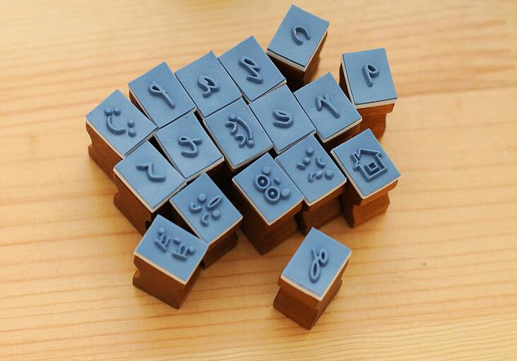 42PCS/set Handwriting Alphabet letter Wooden Stamp Set Retro Vintage Craft Rubber Stamp Set Wooden Box