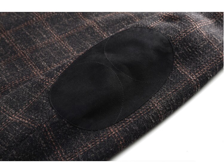 Plyesxale-Blazer de cuadros marrones para Hombre, traje informal de negocios, chaqueta ajustada, Q732, de otoño,