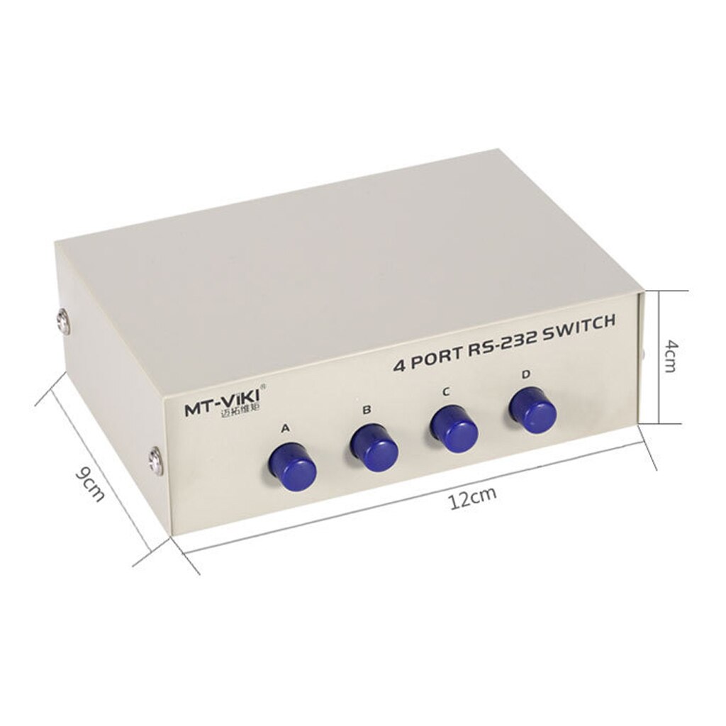Printer DB9 Pin Seriële RS232 Switch Box Handleiding 4 Poorten Data Sharing Switcher