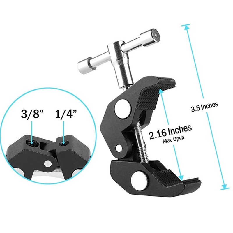 11 &quot;Metalen Verstelbare Scharnierende Magic Arm Klem Houder Mounts Kit Voor Gopro Slr Lcd Monitor Led Flitslicht Camera accessoires: A Clamp
