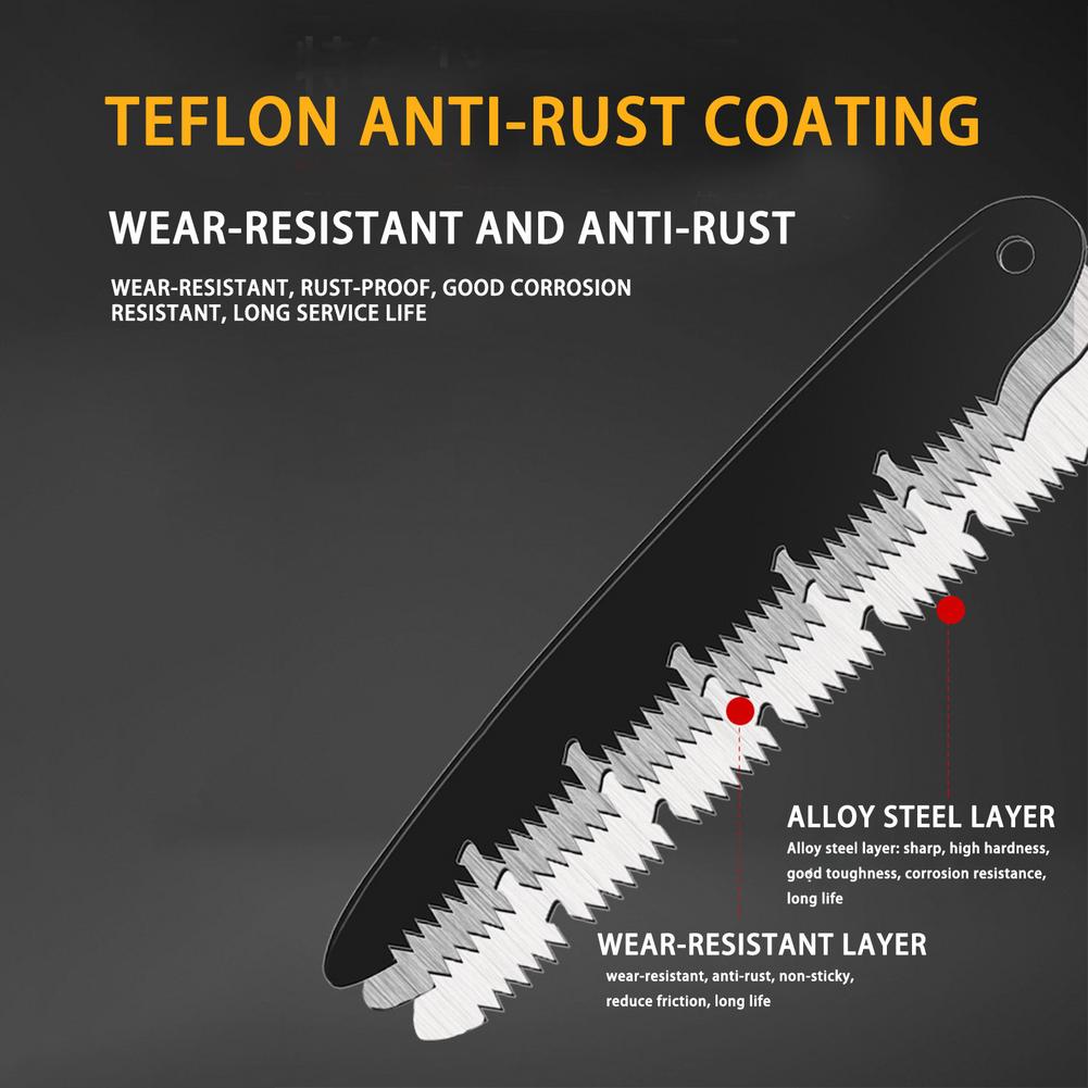 Folding High Carbon Steel Pruning Saw Wood Cutting Survival Hand Saw Sharp Lockable Blade Hand-held For Home Use