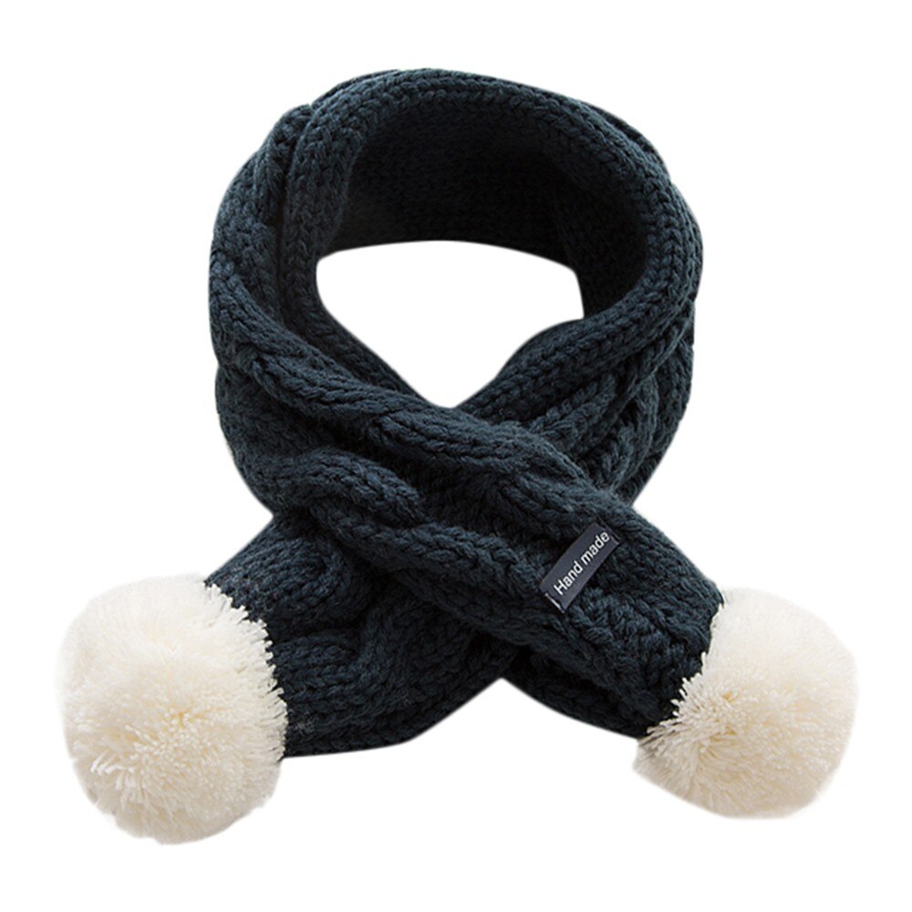 Kinderen Sjaal Bont Ballen Effen Jongens En Meisjes Fluwelen Gebreide Wraps Kinderen Sjaal Kinderen Warm Houden Sjaals Echarpe Enfant Hiver: C