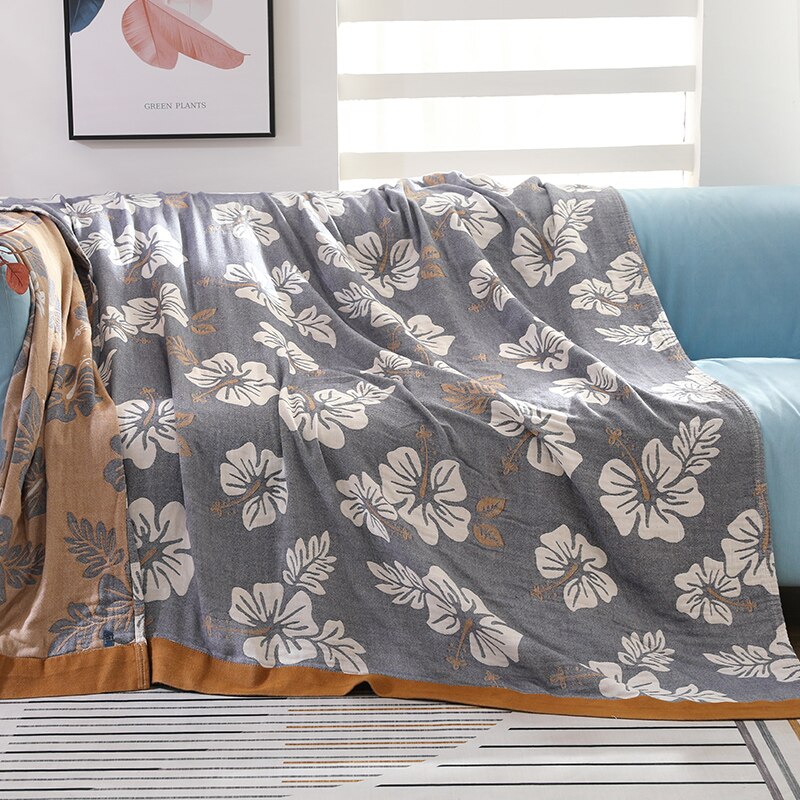Nap blanket Home bedding 100% Cotton Muslin Summer toweling coverlet Travel Breathable Chic Large Throw Blanket