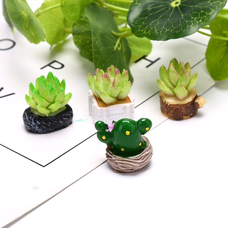 4/5 sztuk mini drzewo doniczkowe kaktus mięsiste roślin domek dla lalek dekoracja zewnętrzna mikro
