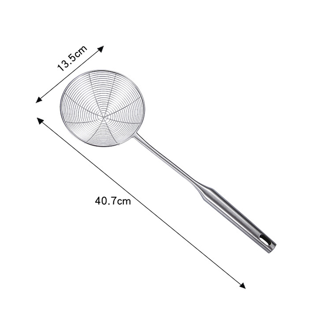 Premium 304 Stainless Steel Spider Mesh Strainer &amp; Colander Ladle Skimmer Cooking Tool Kitchenware Heat-resistant kitchen tools: 13cm