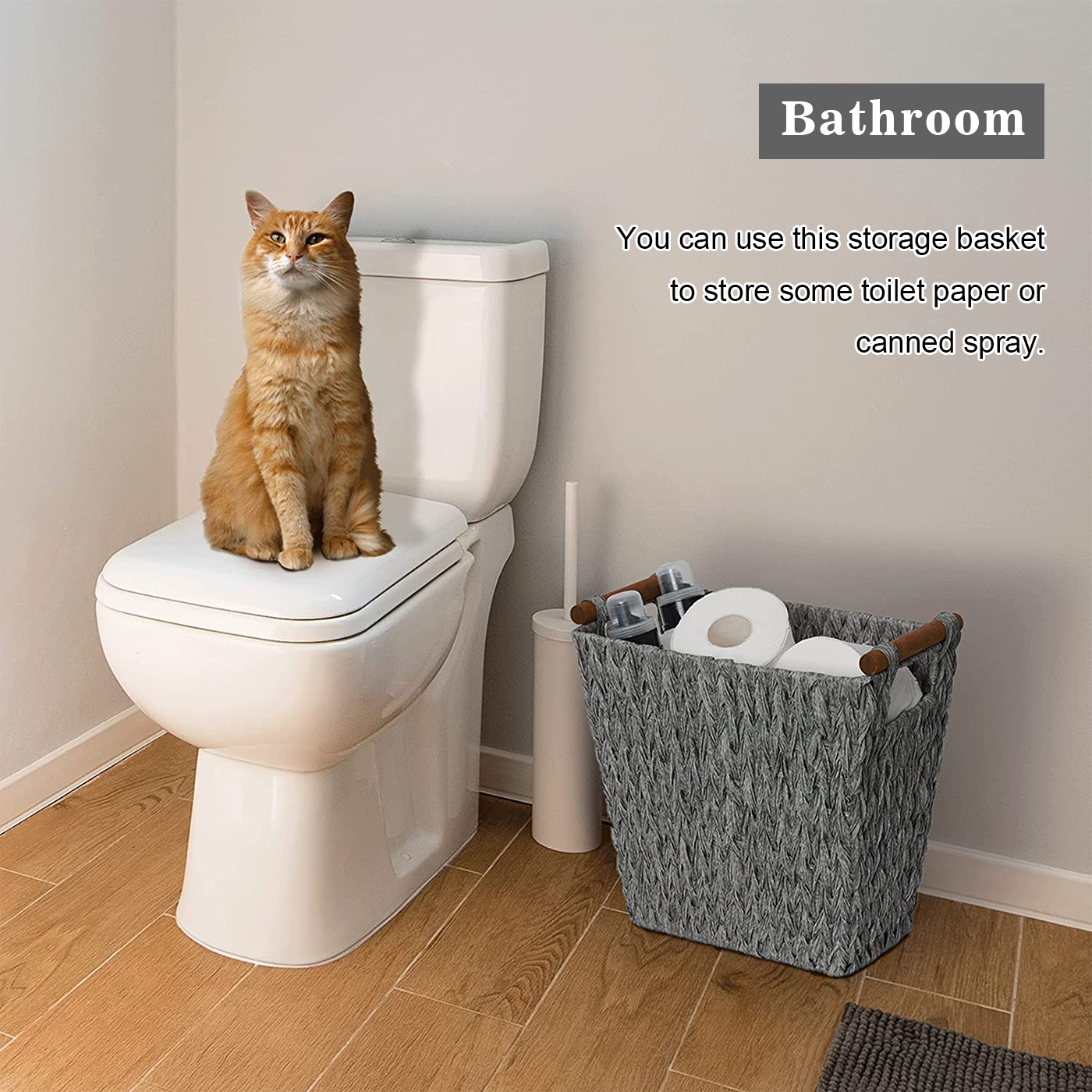 Slaapkamer Organiseren Woonkamer Decor Rieten Mand Speelgoed Bin Opslag Lade Rustieke Stijl Hand Geweven Rieten Mand Met Houten Handgrepen