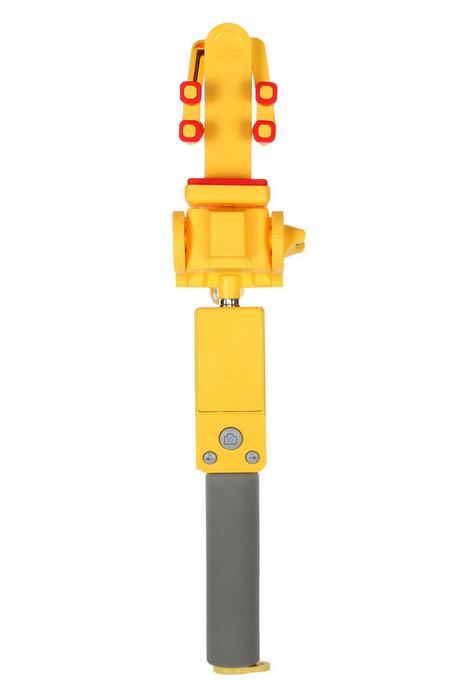 360 Rotation Wireless Bluetooth Selfie Stick - 812mm Extended - Handheld Remote Control for Android iOS: Yellow