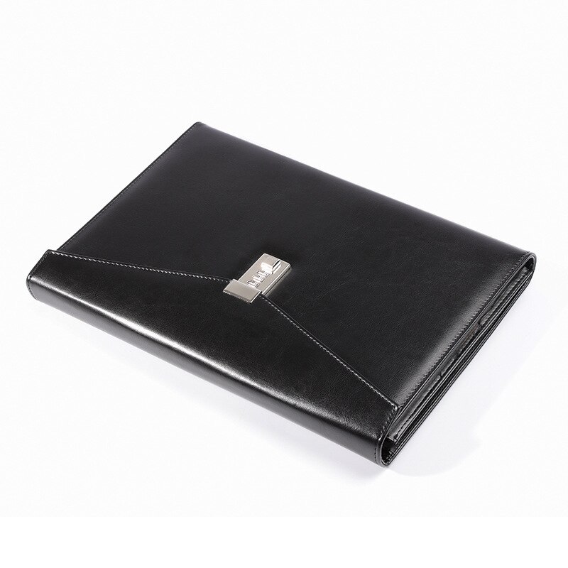 File Folder A4 Document Bag with Lock Padfolio Fichario Office Briefcase Organzier Executive Cabinet Manager Bag Stationery Kit