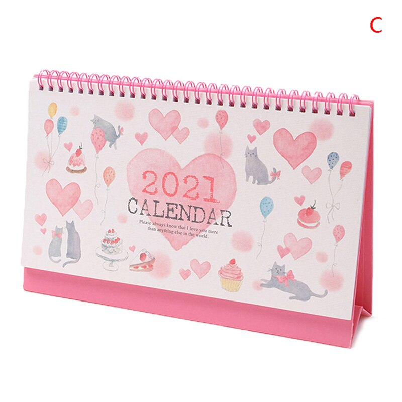 Tegneserie kat skrivebord kalender cutetable kalendere tidsplan planlægger