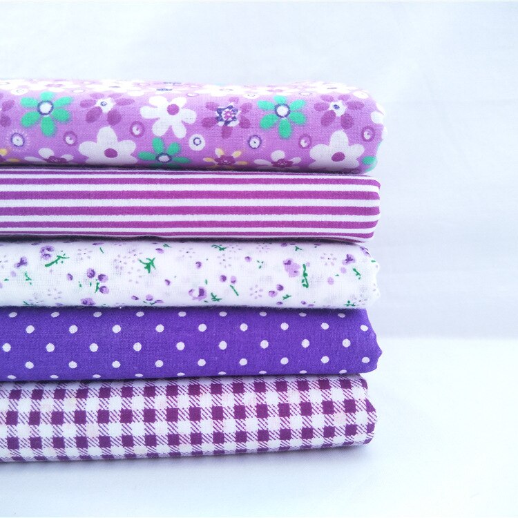 Pure Cotton Plain Hand-made Cloth Group 50 * 50cm Rural Patchwork Style Multi Color Into DIYfabric by the yard: Purple