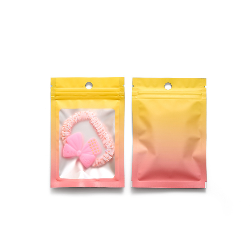 100Pcs Gradient Bags Resealable With Zipper Plastic Packaging Display Pouch Jewelry Storage Packaging Small Businesses Supplies: Other / MAROON