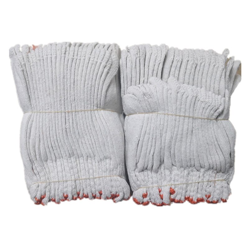 Guantes de hilo de protección laboral, hilo de algodón, hilo blanco, controlador de sitio, guantes de trabajo de reparación de automóviles