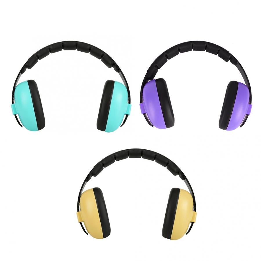 Sleep Hearing Protection Foldable Noise Concelling Earmuff for Children Baby Green Yellow Purple
