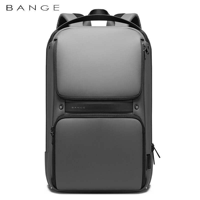 BANGE Geschäft Große Dünne 15'' Laptop Rucksack Männer Multi Funktion USB Ladung Reise Rucksack Schule Tasche für Teenager: grau
