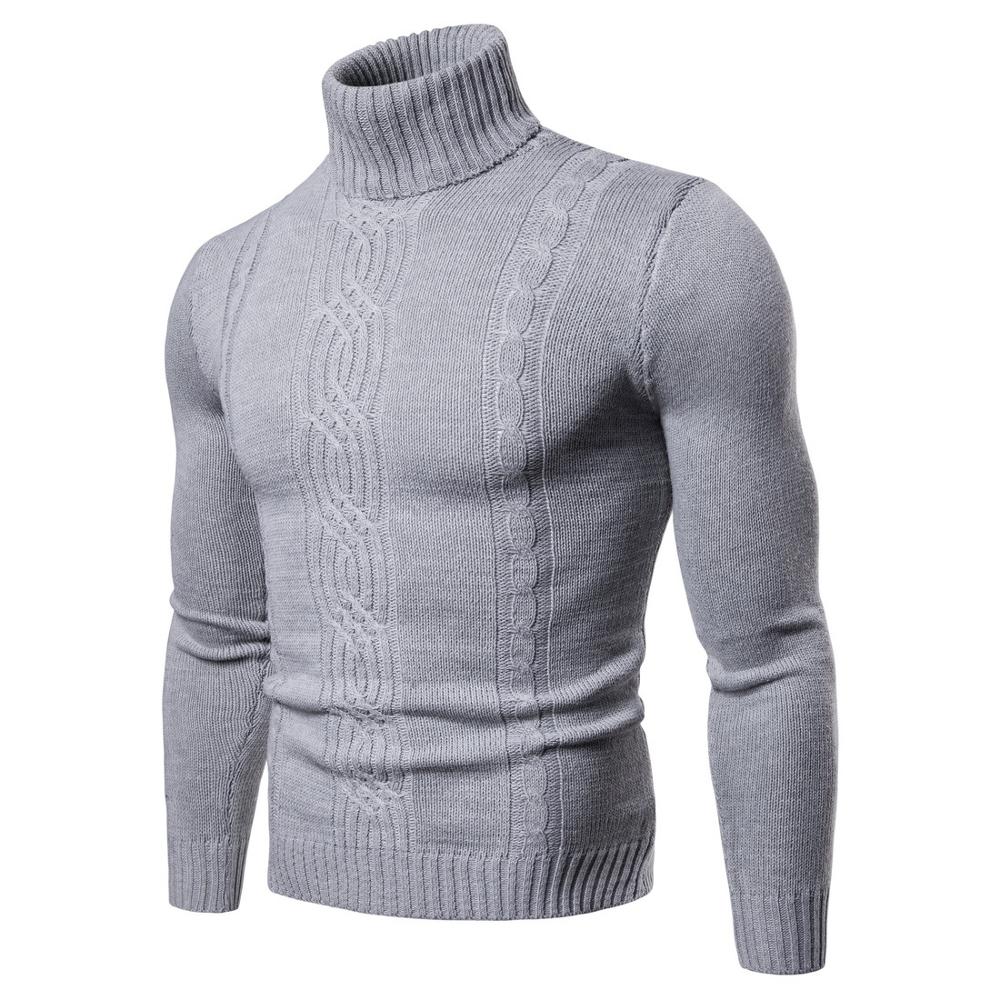 Herfst Winter Warmte Coltrui Mannen Hoge Revers Trui Dieptepunt Shirt Jacquard Gebreide Trui Mannen XY019