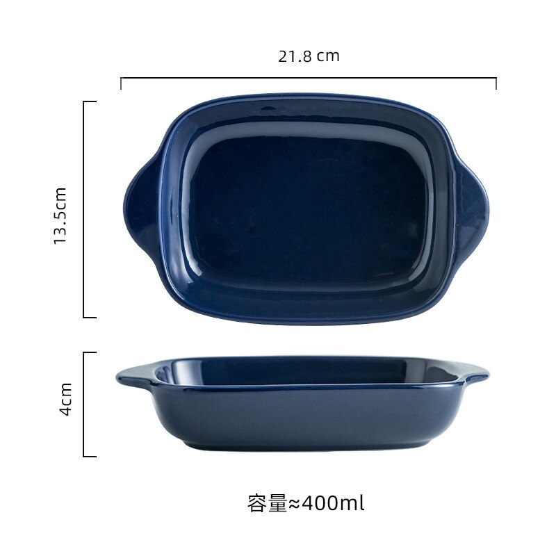 Yellow/Red/Blue/Green/Grey/Pink 400ml/500ml Fruit Salad Bowls Ceramic Tableware Tray Decorative Living Room Plates: 400ml Blue