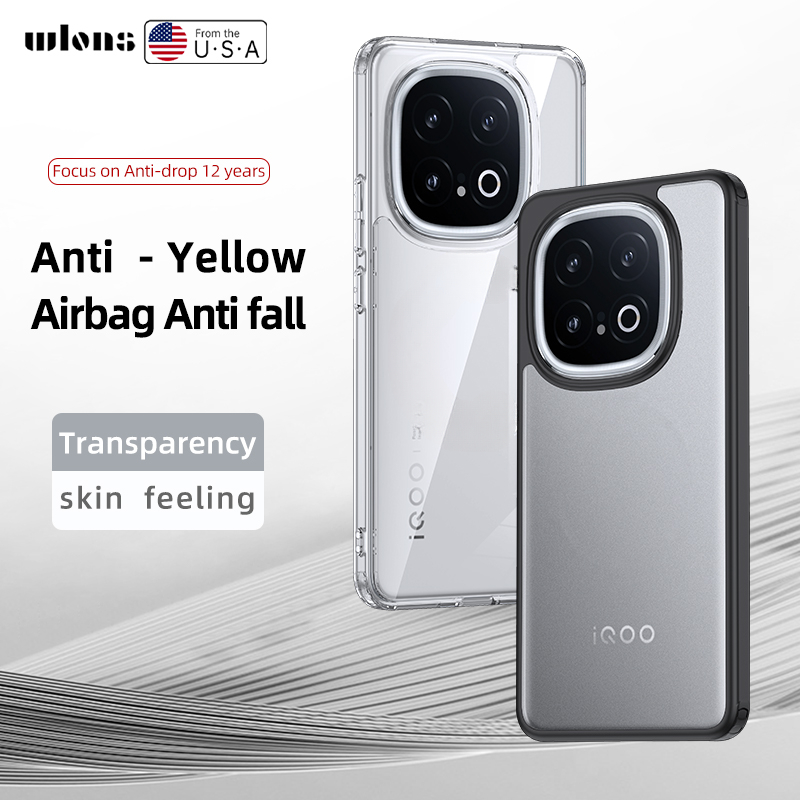 funda dla Vivo iQOO 13 etui kryształ jasne twardy PC Odporna na wstrząsy ochrona aparatu Przezroczysta osłona dla iQOO 13” tekstowa