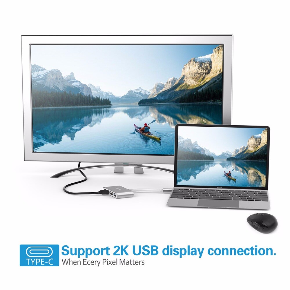 Lention USB-C Hub con il Tipo di C, USB 3.0, USB 2.0 per 2020-2016 MacBook Pro 13/15/16, Mac Multiporta di Ricarica e Collegamento Adattatore