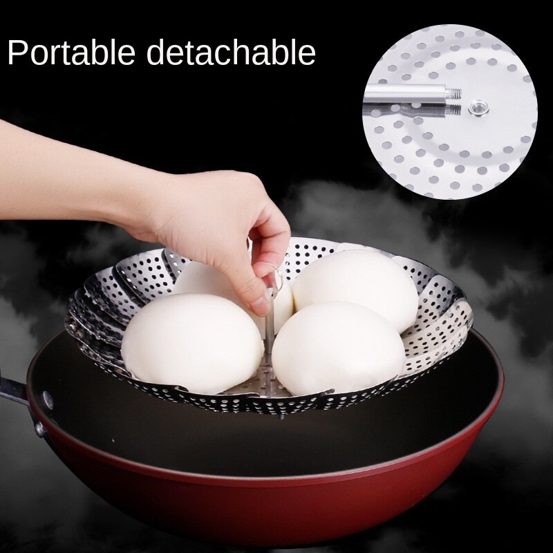 Plat pliant vapeur inox alimentaire vapeur panier maille légumes cuiseur vapeur extensible Pannen outil de cuisine