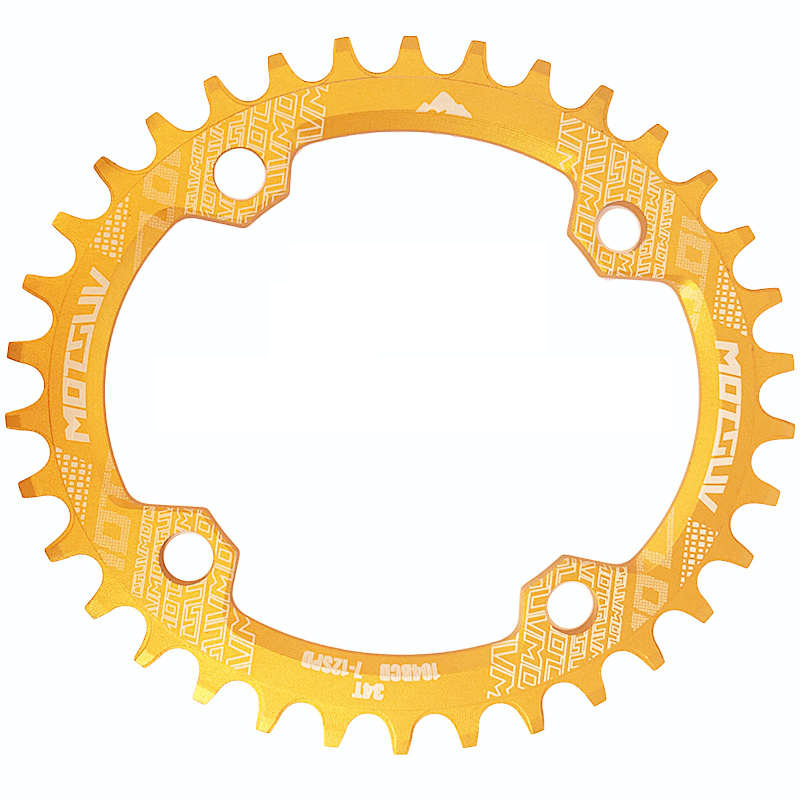 Motsuv ovaal kettingblad 104 bcd voor shimano mtb fiets kettingblad 32t 34 36 38t ultralichte tandplaat kettingwiel 104 bcd: Geel / 32t