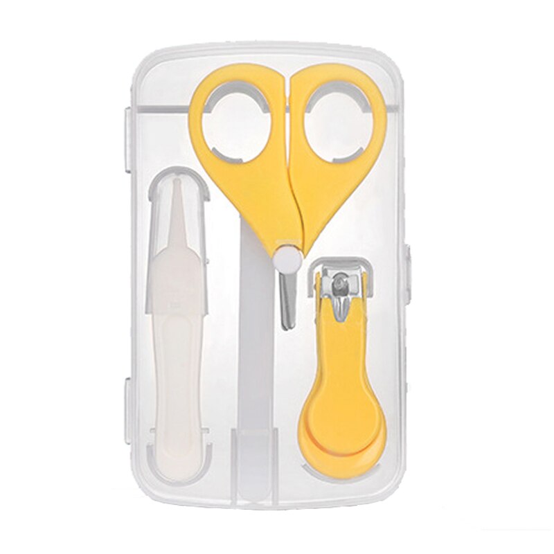 4Pcs/Set Mini Manicure Cutter Safety Multifunction Portable Short Blade Baby Care Set Nail Scissors Finger Trimmer Scissor: Yellow