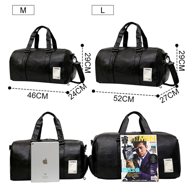 Bolso de cuero para gimnasio y deportes al aire libre para hombre y mujer, bolsa de viaje multifunción para entrenamiento, Fitness, Yoga, XA918WD