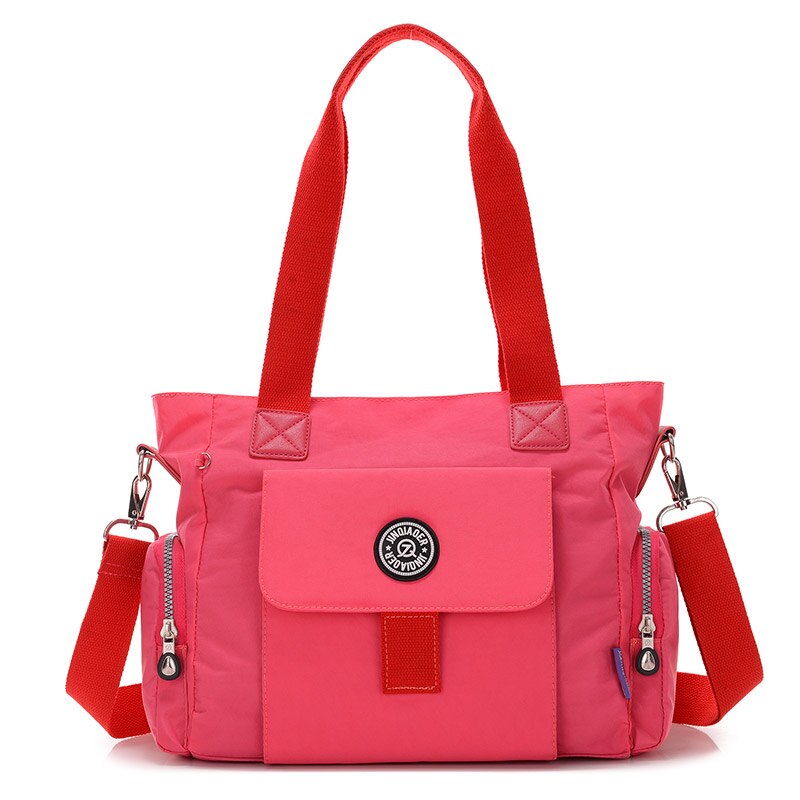 Casual Vrouwen Schouder Nylon Tas Waterdichte Reistas Handtas Shopper Dames Crossbody Tas Luier Messenger Zakken Zakken W694: watermelon red