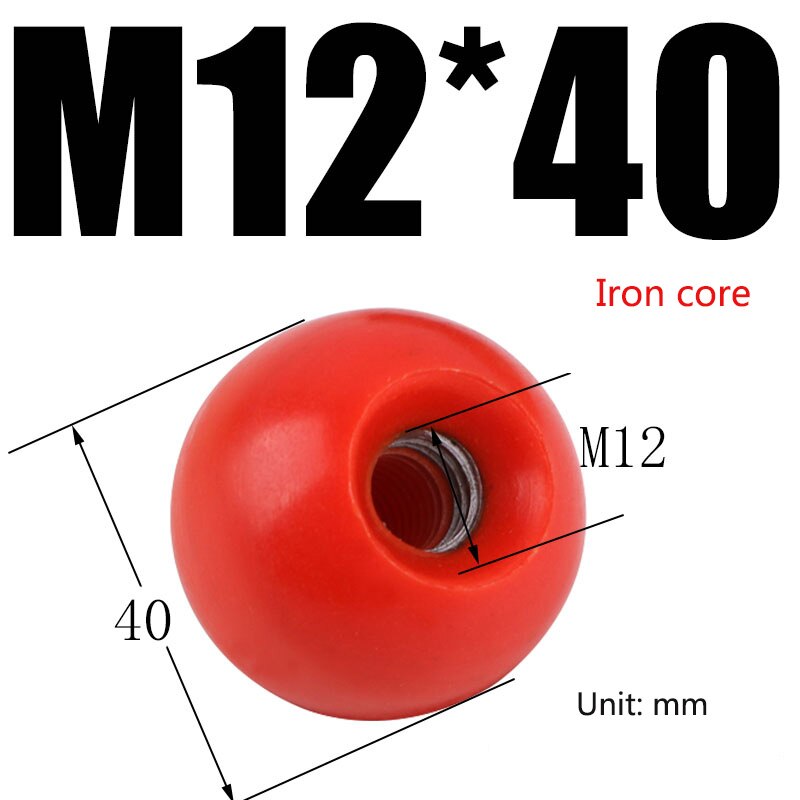 2 stück rot-schwarzer kugelhebelknopf mit kupferkern / bakelitkern / eisenkern, ersatz-rundgriff für werkzeugmaschinen  m4 m5 m6 m8 m10 m12: Aquamarin