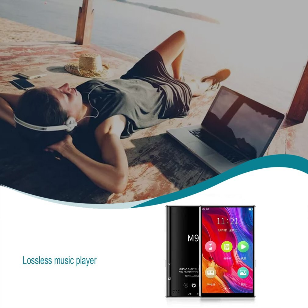 M9 Draadloze MP4 Speler Met Speaker Touch Screen 4 Inch Hd Hifi 8Gb Muziek MP3 MP4 Player Ondersteuning Video tf Card