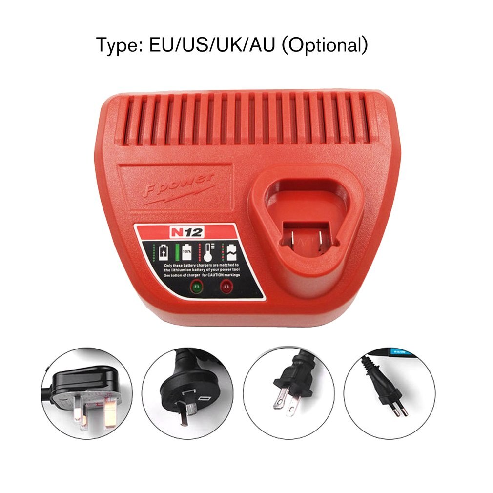 10.8V 12V Li-Ion Vervanging Batterij Lader Voor M12 Milwaukee 48-11-2401 48-11-2402 C12 B C12 Bx Lithium-Ion Batterij