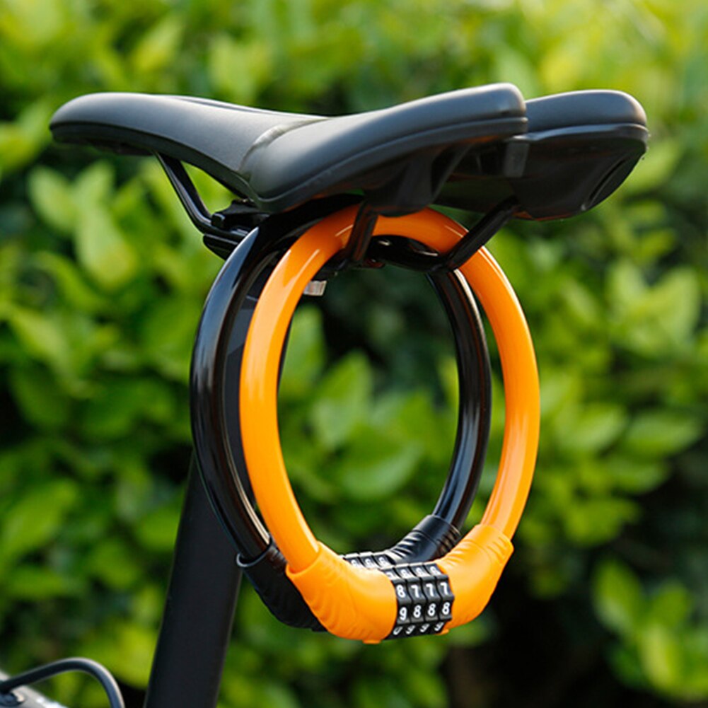 Anti-Theft Bike Lock 4 Digit Code Combination Stainless Steel Cable Bicycle Security Lock Equipment MTB Bike Lock