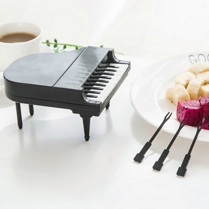 10 unids/set Piano de la fruta tenedor Piano teclado Tenedor de plástico postre para niños de pastel de Forks selecciones accesorios de cocina y Bar