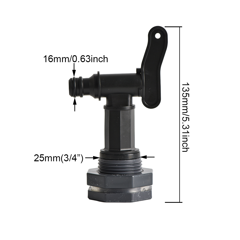 Rain Barrel Spigot Kit 1/2 3/4 1 inch Thread Kit with Bulkhead Fitting Hose Faucet Adapter for Water Tanks Garden Barrel
