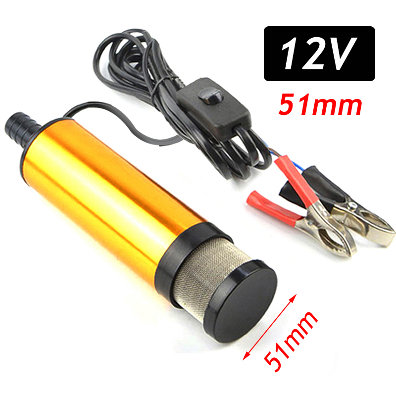 Auto Elektrische Ölpumpe DC 12V 24V Für Auto Pumpen Diesel- Öl Wasser Tauch 12L/Min Kraftstoff Transfer Pumpe Aluminium Legierung Hülse: Braun