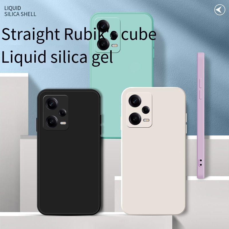 Square Frame Silicone Case For Xiaomi Redmi Note 12 Pro Plus Note12 4G 5G Coque Solid Color Soft Back Cover