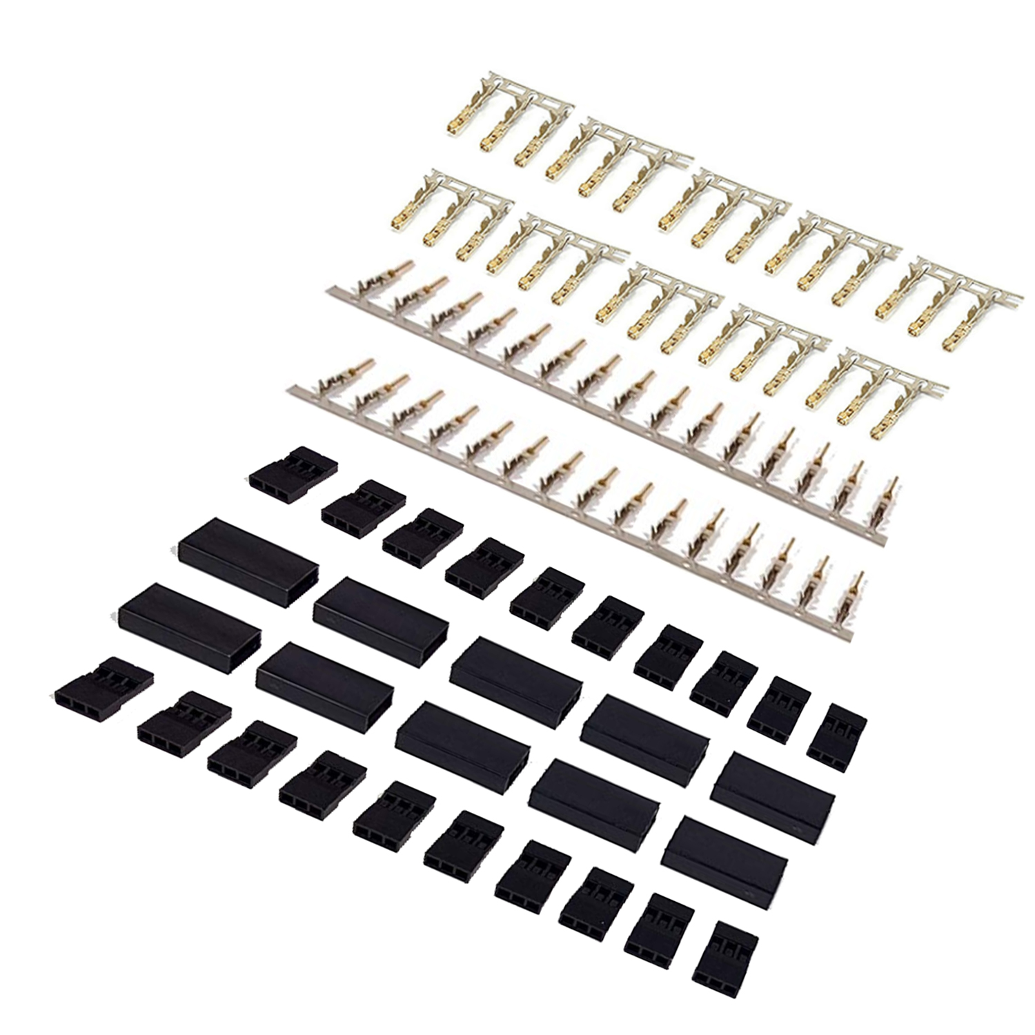 Connecteur de récepteur Servo Jr Futaba, 5/10 paires, prise avec serrure et bornes mâles et mâles et femelles plaquées or, Kit de broches à sertir pour batterie RC: Black