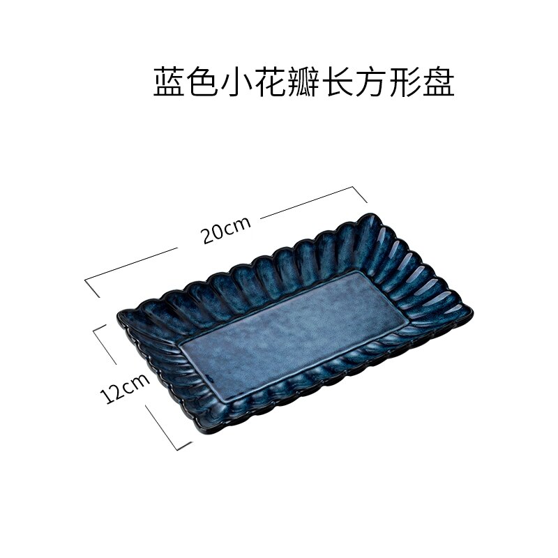 Japanese-style Rectangle Ceramic Dishes Plates Western Style Steak Plate Fruit Salad Dessert Plate Decorative Tableware: S