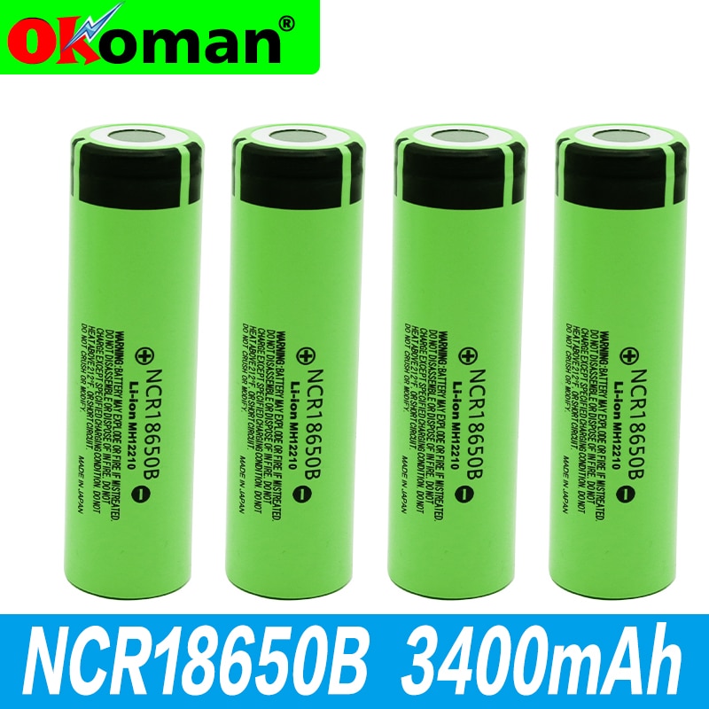 100% Original 18650 battery NCR18650B 3.7 v 3400mah 18650 Lithium Rechargeable Battery For Flashlight batteries