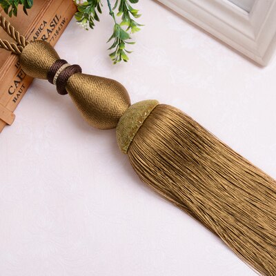 2 teile/los Vorhang Quaste Pinsel Fringe Raffhalter Hängen Gürtel Ball Seile Vorhang Zubehör Tieback Schnalle Wohnkultur: Light coffee