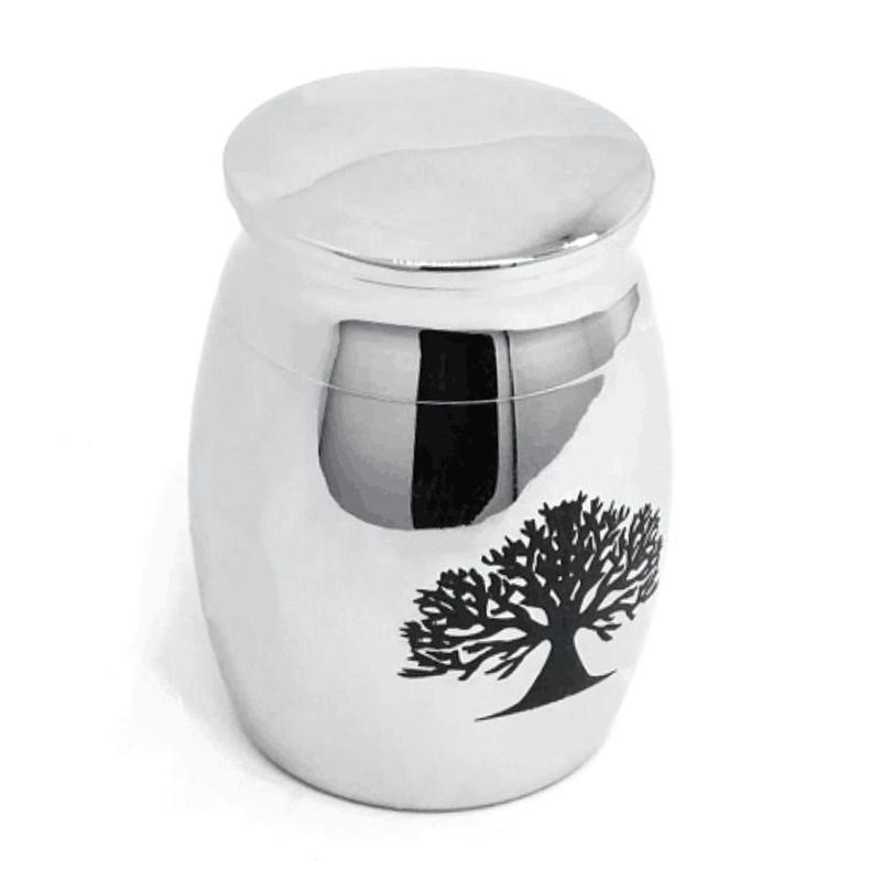 Stainless Steel Cinerary Funerary Urn Jar Opening The Tree Of Life Urn Container The Urn Can Be Opened (Tree Of Life)